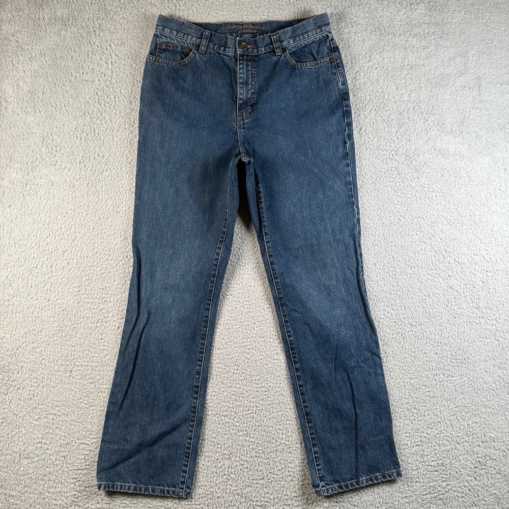 Vtg Lauren Jeans Co Ralph Lauren Premium Straight Leg Womens 10 Blue Denim Jeans